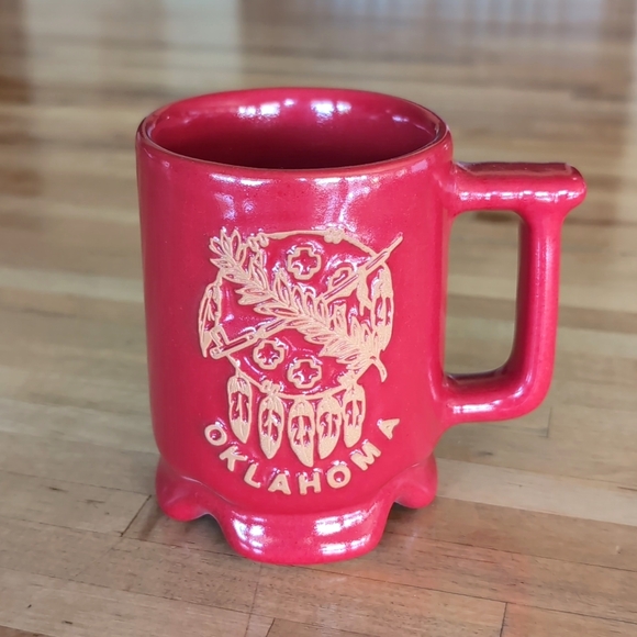 ♨️ Vintage Frankoma Pottery Oklahoma Red Coffee Mug - Picture 1 of 5